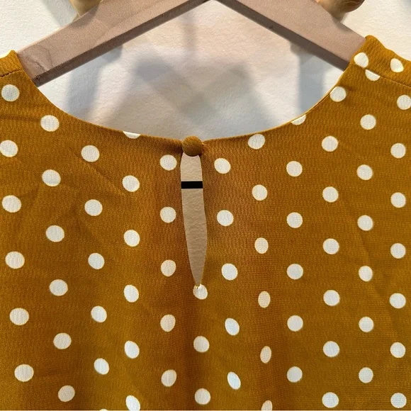 BRAND NEW ~ Mustard & White Polka Dot Maternity Midi Length Dress ~ NWOT - Picture 11 of 11